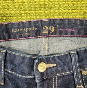 Kate Spade Dark Blue Women's Jeans with Gold Accents